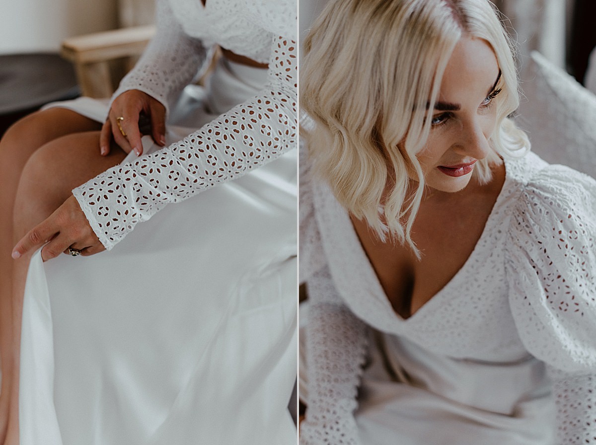 bridal details and wedding dress sleeves